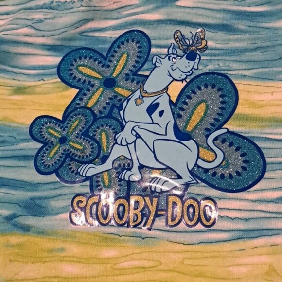 Scooby Doo girls size 10-12 turquoise white & lime short set EUC - Picture 8 of 8